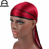 New Fashion Men's Satin Durags Biker Headwear Skull Cap Bandana Men Silky Durag